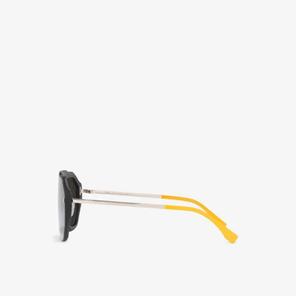Acetate aviator sunglasses FN000575 with Fendi monogram, black