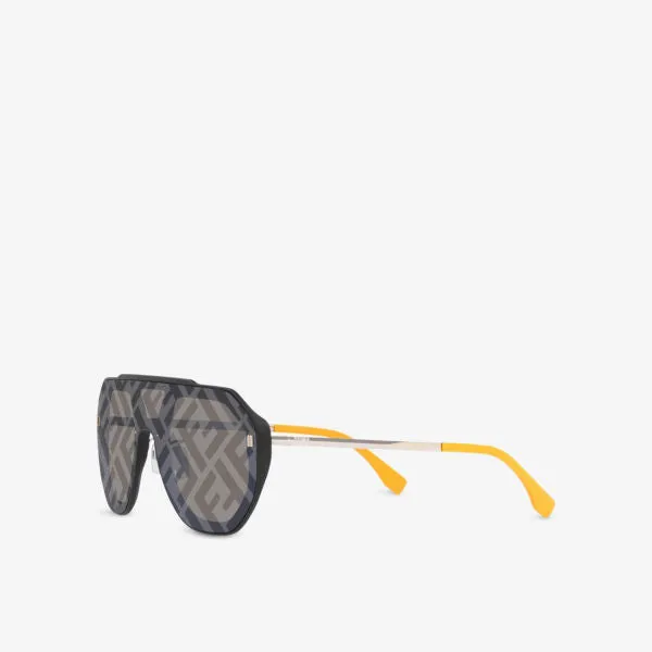 Acetate aviator sunglasses FN000575 with Fendi monogram, black