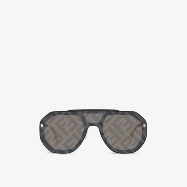 Acetate aviator sunglasses FN000575 with Fendi monogram, black