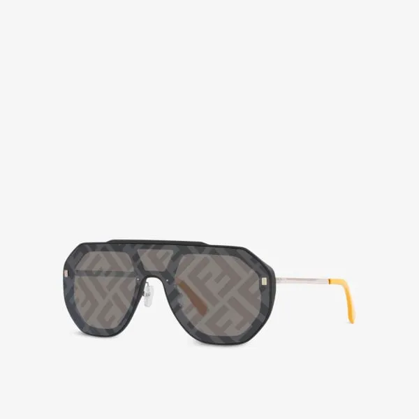 Acetate aviator sunglasses FN000575 with Fendi monogram, black