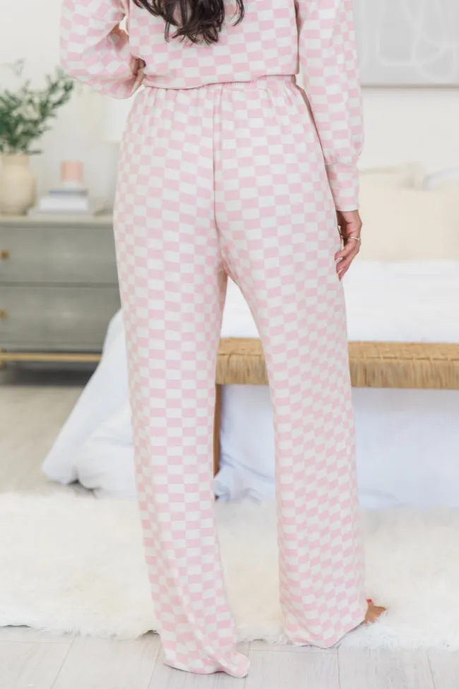 Angelic Aura Pink Checkered Pajama Pants DOORBUSTER