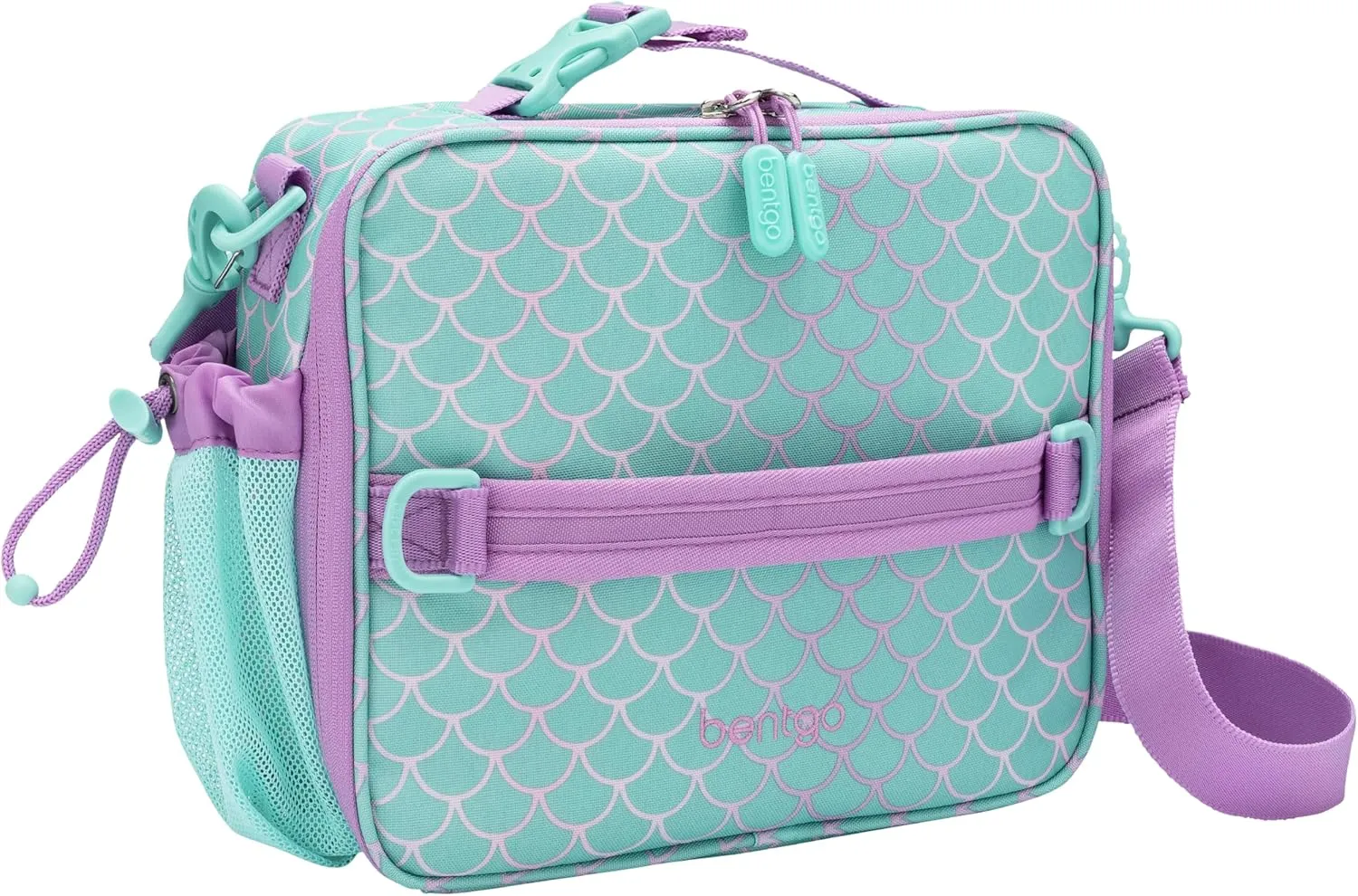 Bentgo Kids Lunch Bag - Durable, Double-Insulated Lunch Bag for Kids 3 ; Holds Lunch Box, Water Bottle, & Snacks; Easy-Clean Water-Resistant Fabric & Multiple Zippered Pockets (Mermaid)