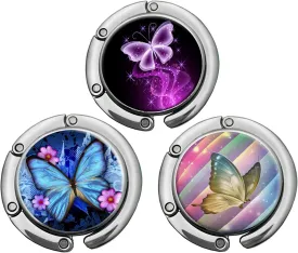 Butterfly Butterfly-Hook 3-pack Foldable Purse Hooks for Womens Bag Table Hanger Collection
