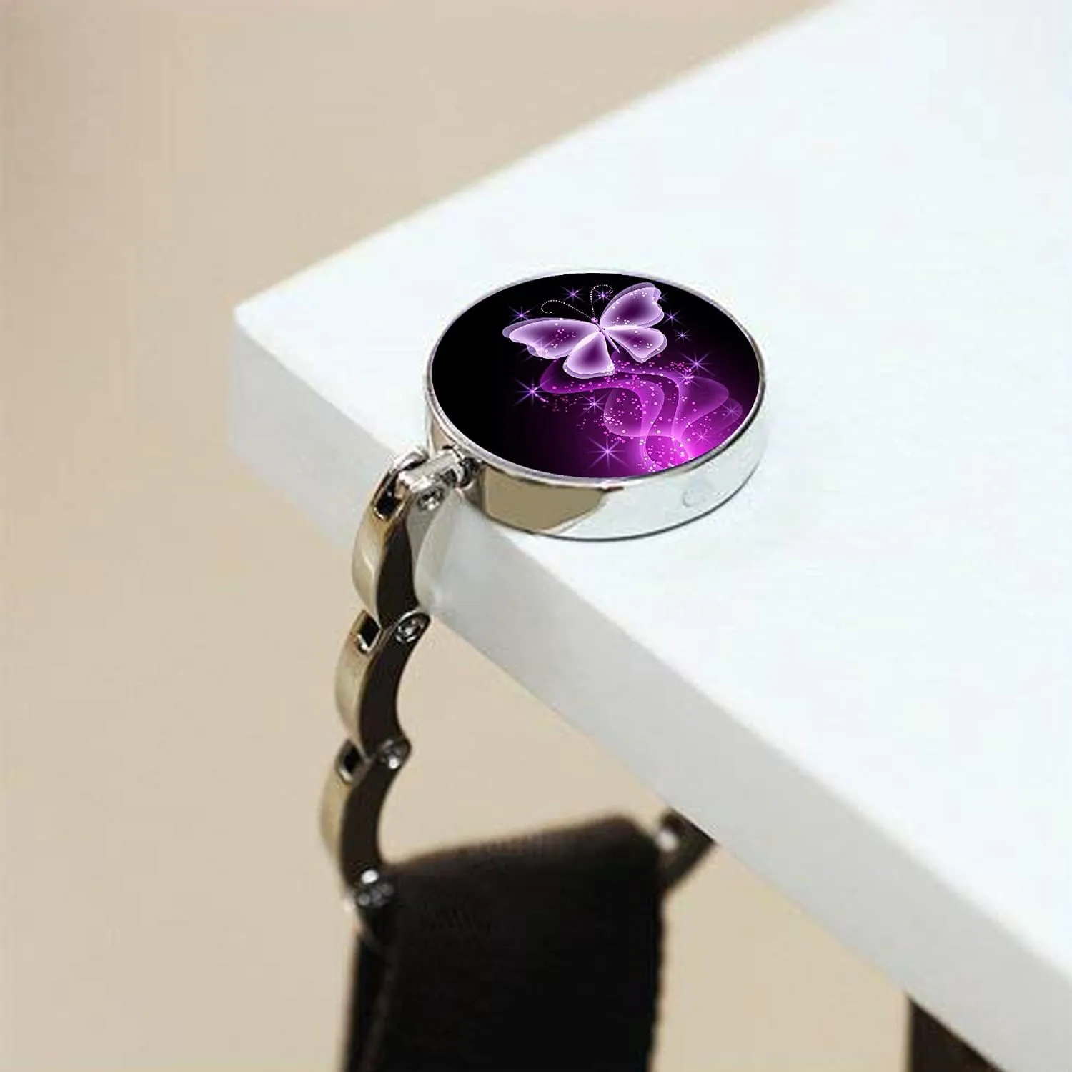 Butterfly Butterfly-Hook 3-pack Foldable Purse Hooks for Womens Bag Table Hanger Collection