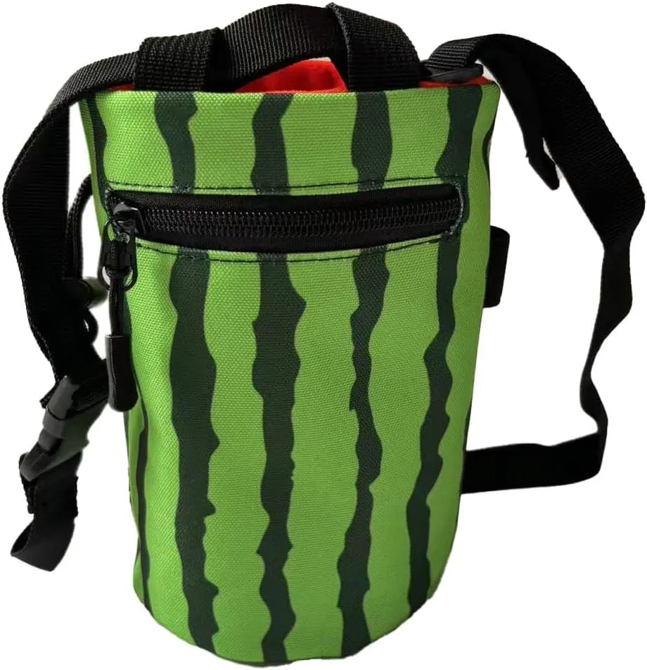 Chalk Bag for Rock Climbing - Bouldering Chalk Bucket with Quick-Clip Belt, Zipper Pocket and Brush Holder