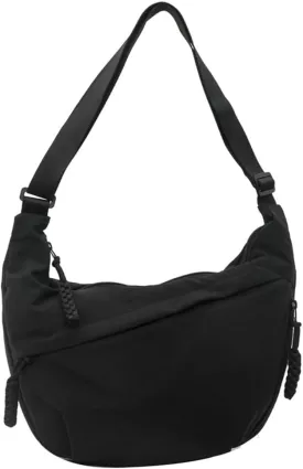 Crescent Shoulder Bag for Women Men Nylon Corduroy Hobo Bag Crossbody Bag Slouchy Sling Bag Dumpling Bag Purse Multi-Pocket