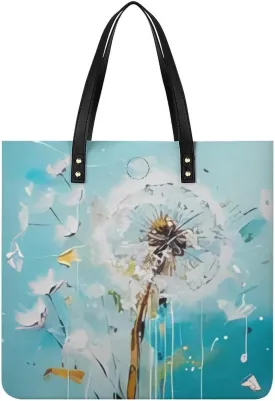 Dandelion Painting Printed Tote Bag for Women Fashion Handbag with Top Handles Shopping Bags for Work Travel