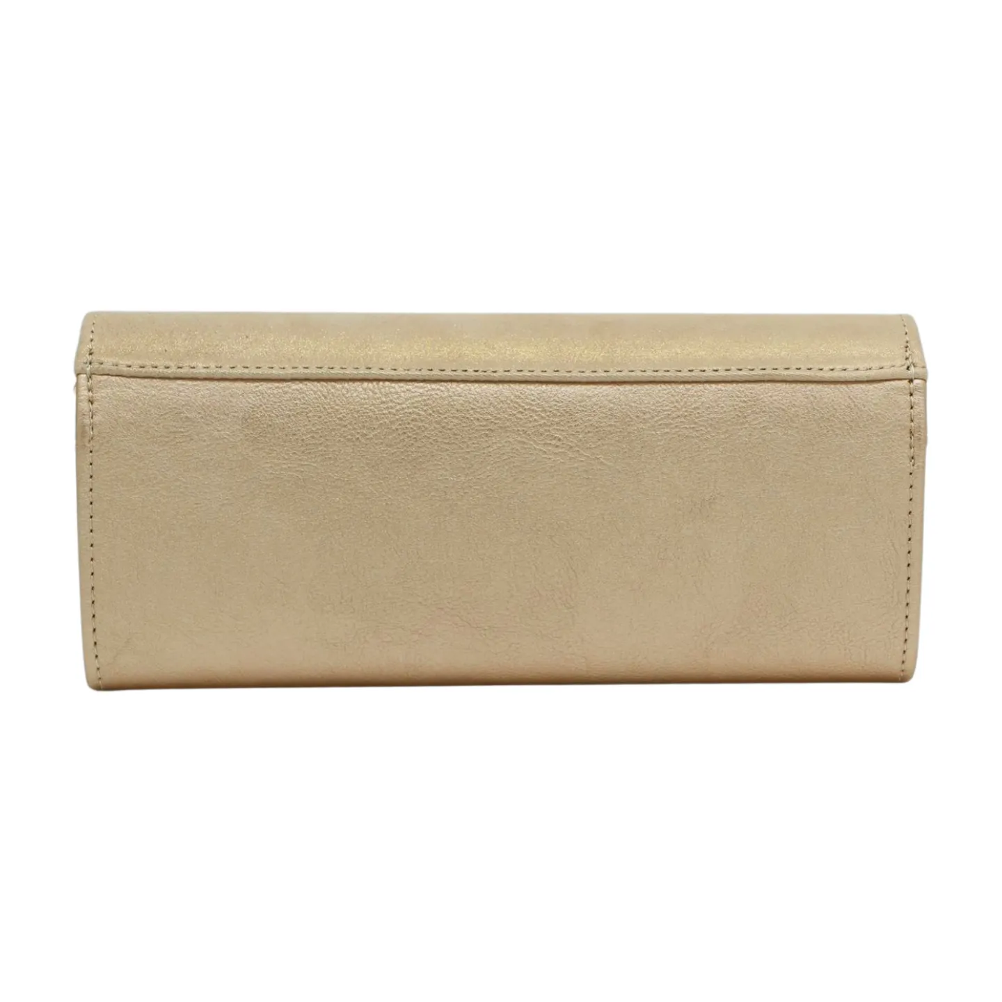 Fabucci Gold Leather Clutch Bag with Bow