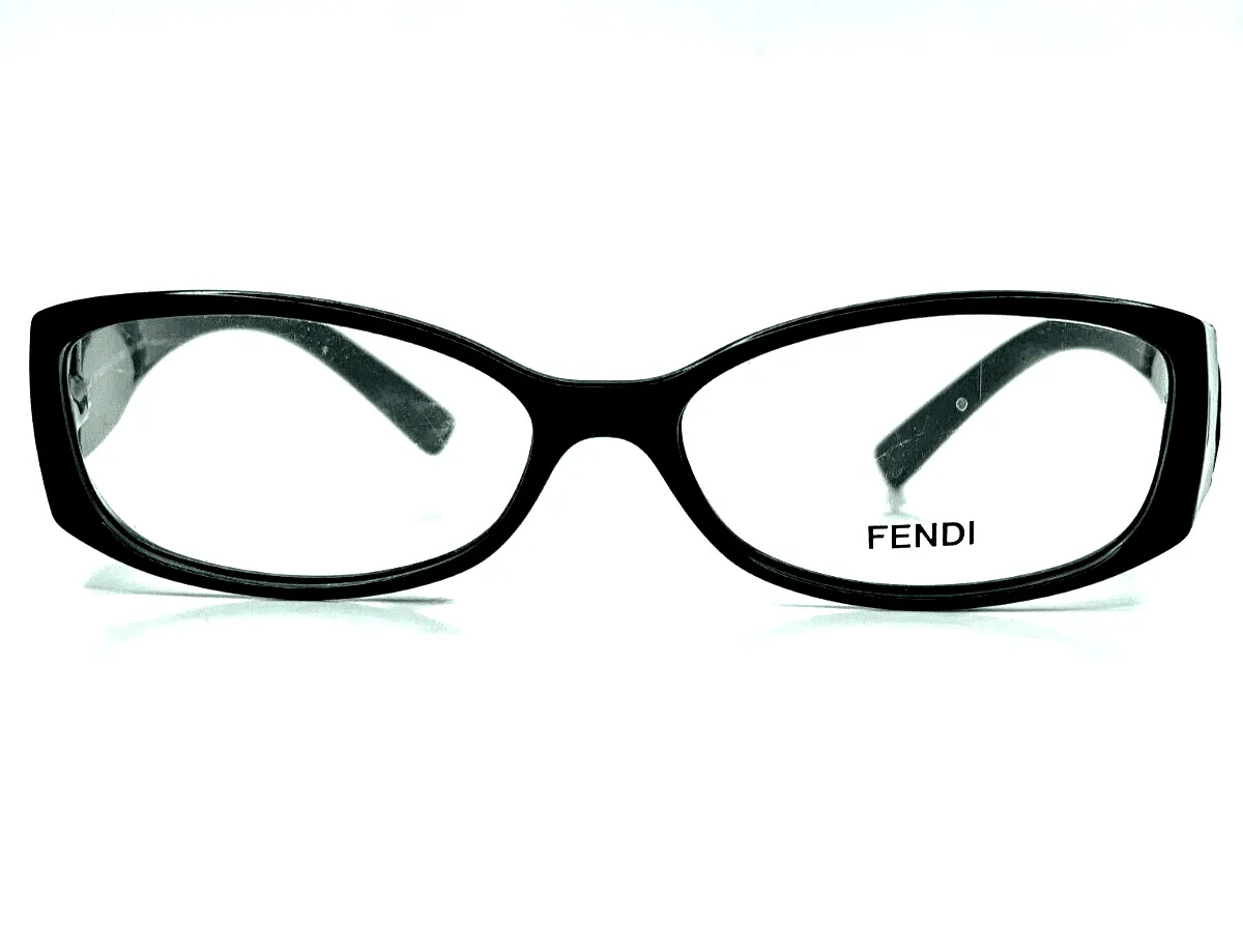 Fendi F737 001 Slim Black Acetate Designer Italy Eyeglasses