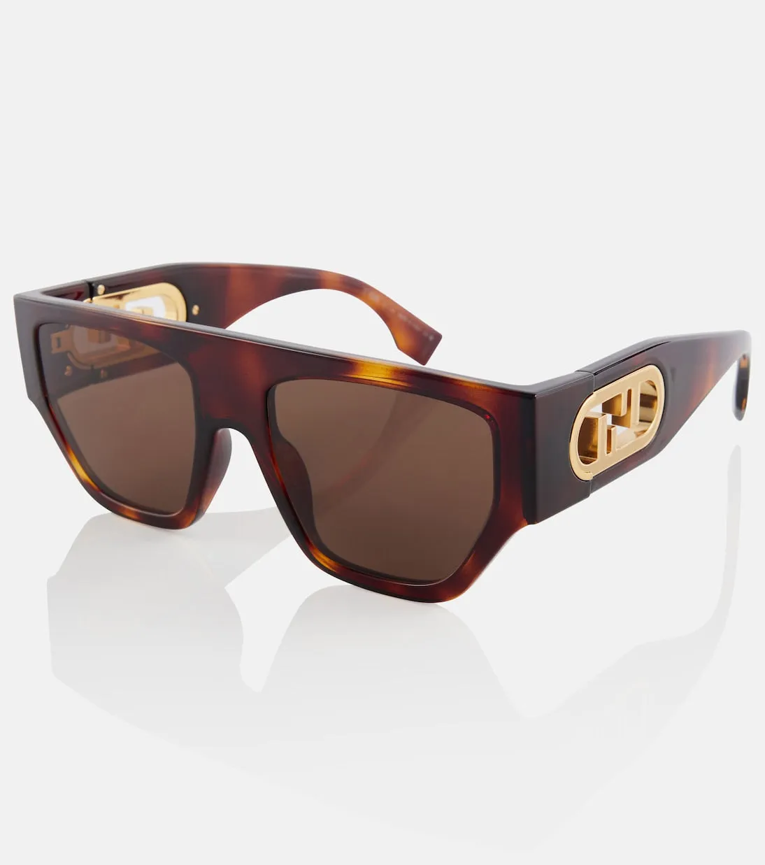 Fendi o'lock sunglasses with eyebrow line, brown