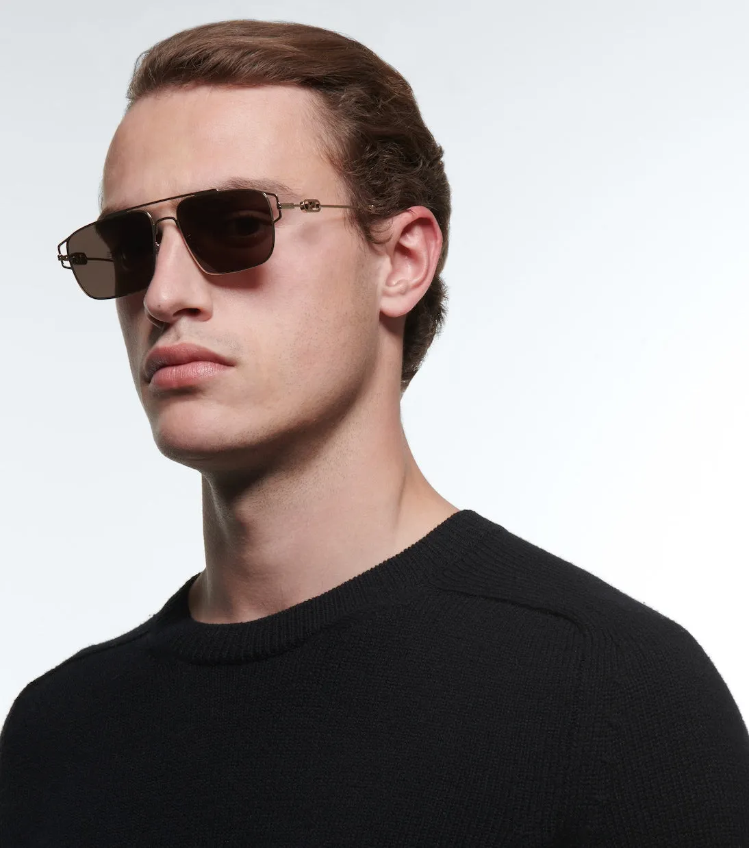 Fendi's first rectangular sunglasses, brown