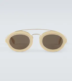 ff Fendi oval sunglasses, white