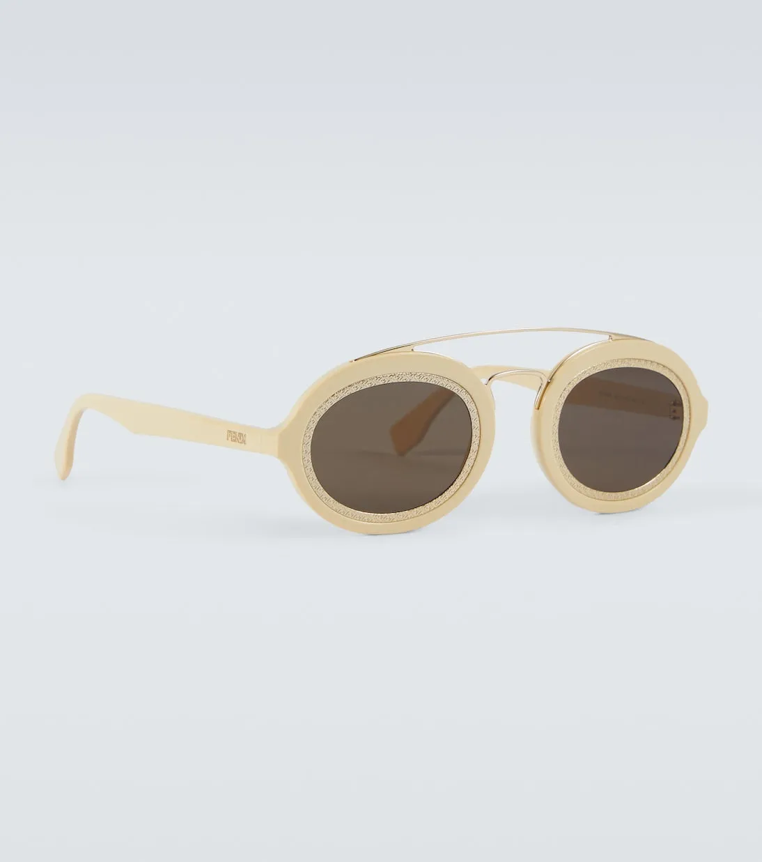 ff Fendi oval sunglasses, white
