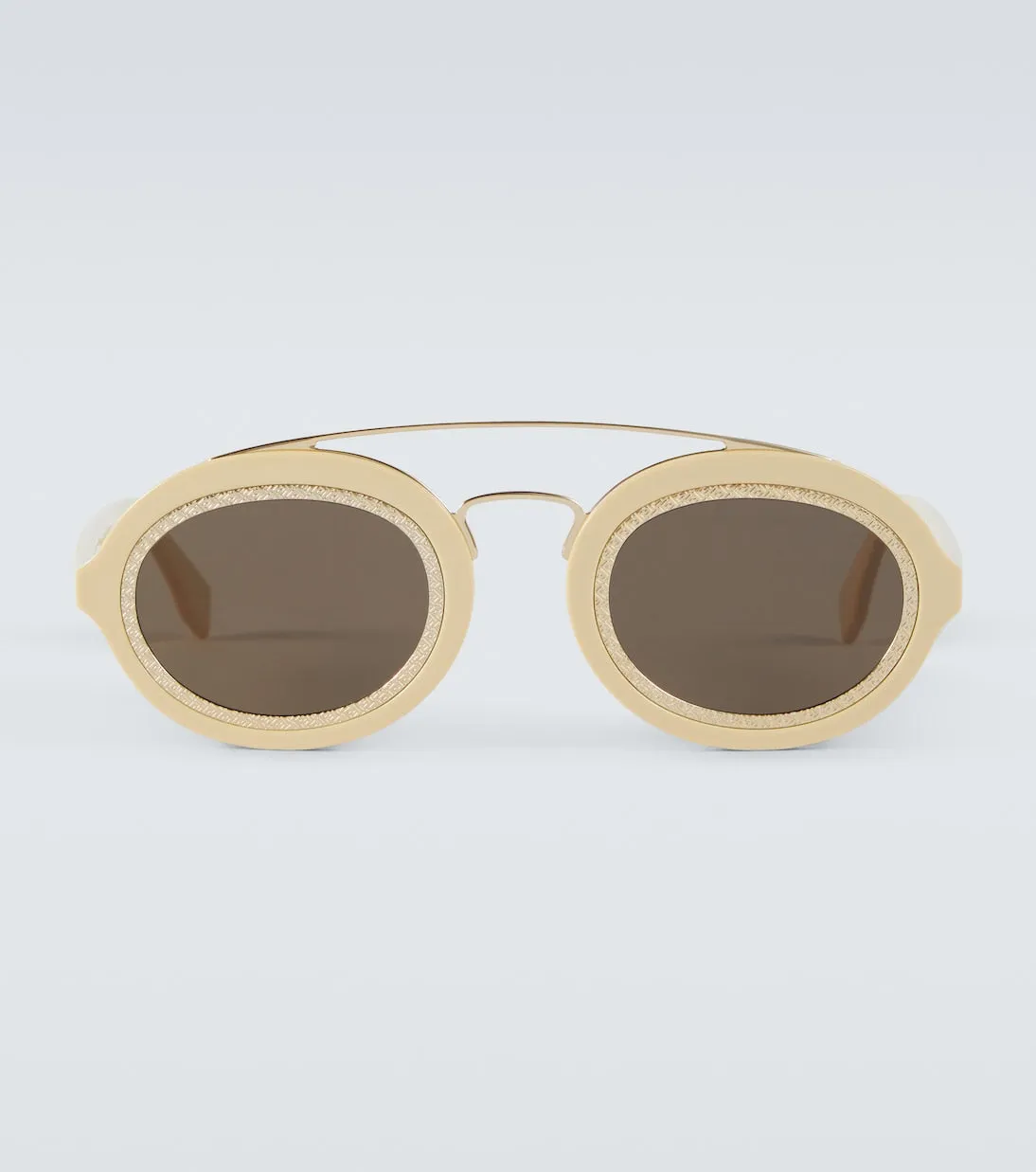 ff Fendi oval sunglasses, white