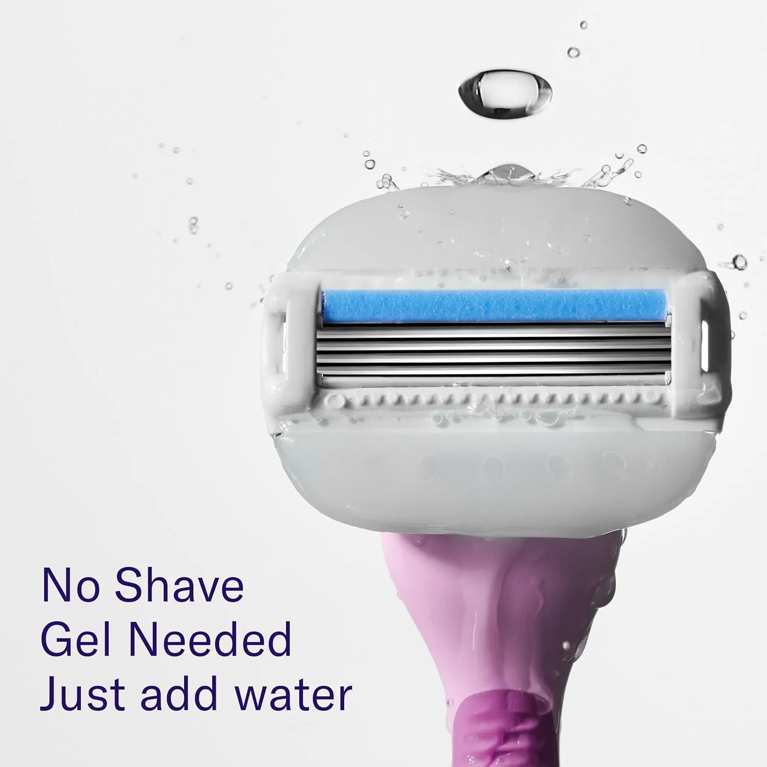 Flamingo Moisture Plus Women's Razor Set - Razor Handle, 4 Blade Refills, Shower Holder - Fig