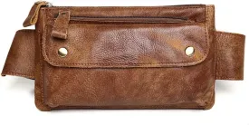 Genuine Leather Waist Bag Vintage Crossbody Fanny Pack Bum Bag for Sport Hiking Traveling Climbing