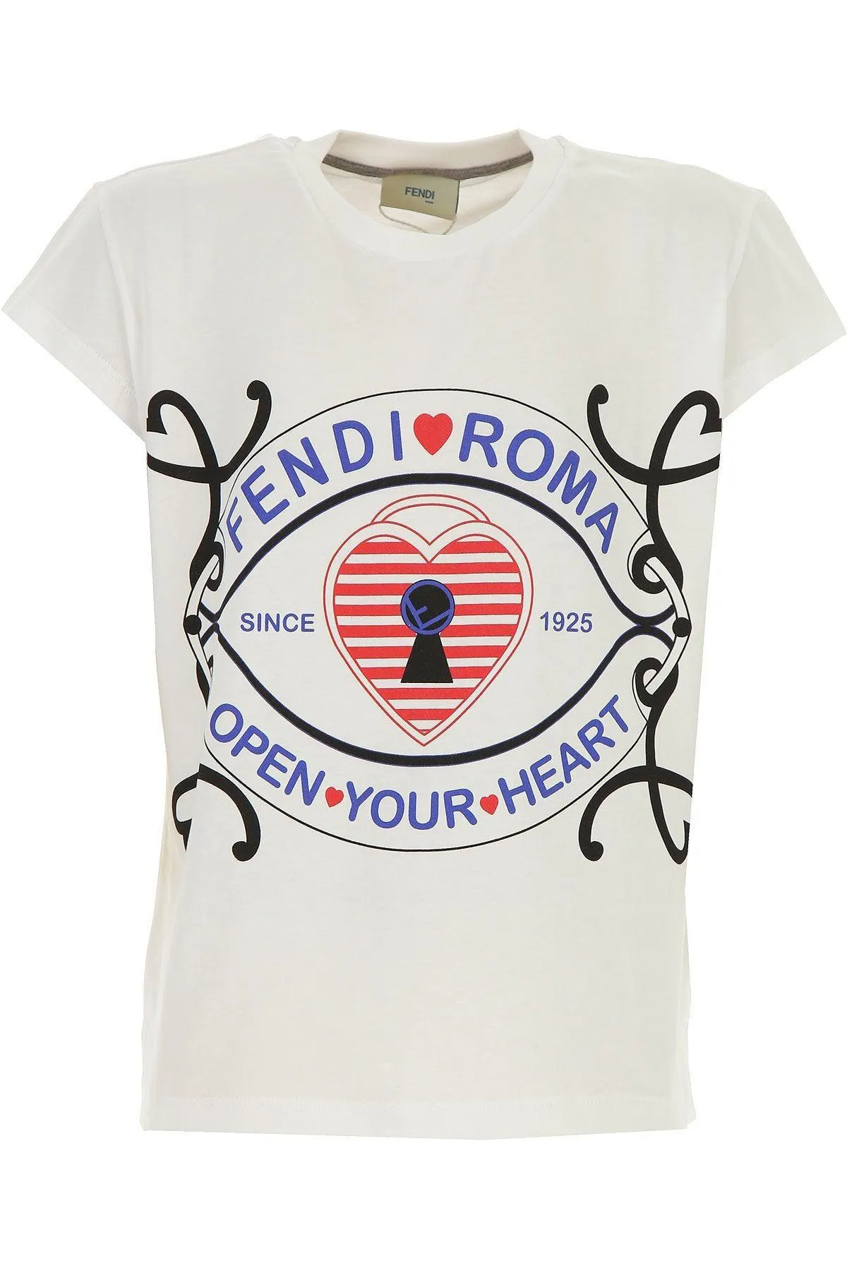 Girls White Fendi Roma T-Shirt