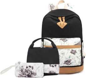 Joyfulife Girls Backpacks Kids Bookbags Teen Backpacks for School Student Backpack with Lunch Box Pencil Bags 3 in 1