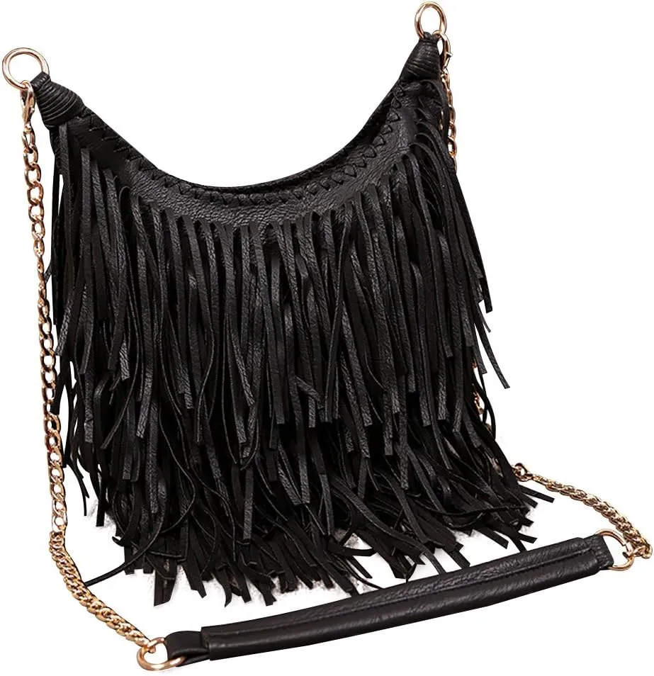 Lanpet Women Fringe Tassel Cross Body Bag Leisure Shoulder Bag