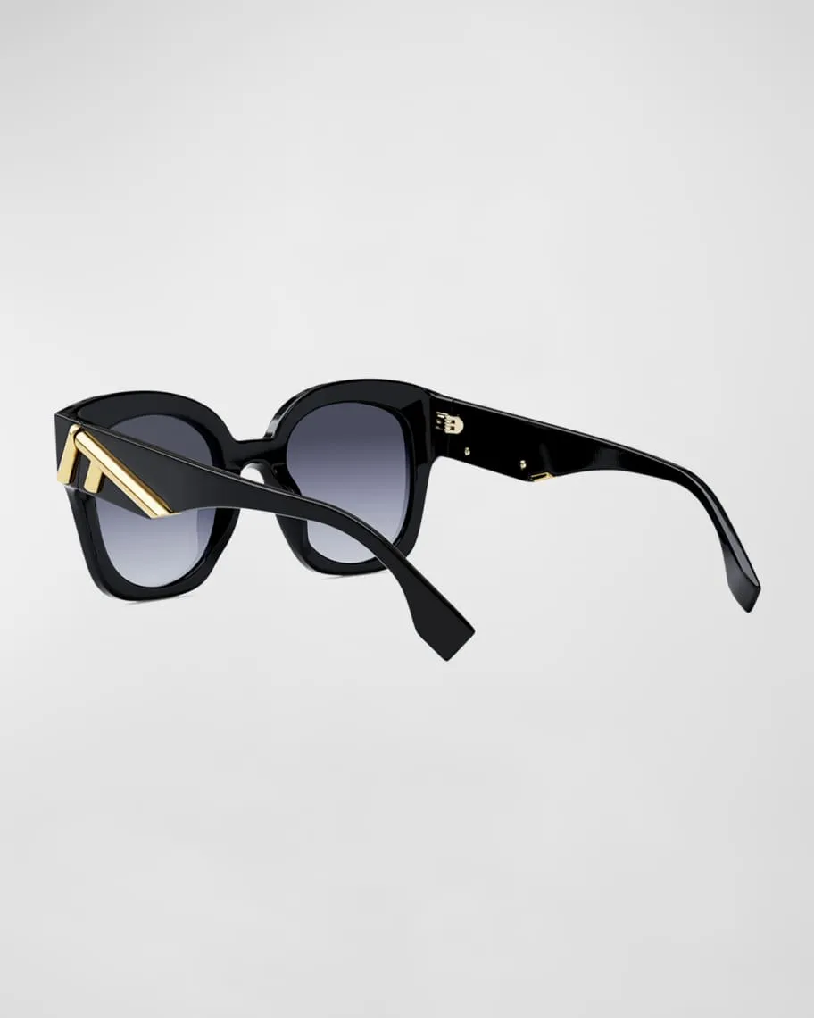 Large cat eye sunglasses in acetate with F Fendi logo