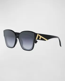 Large cat eye sunglasses in acetate with F Fendi logo