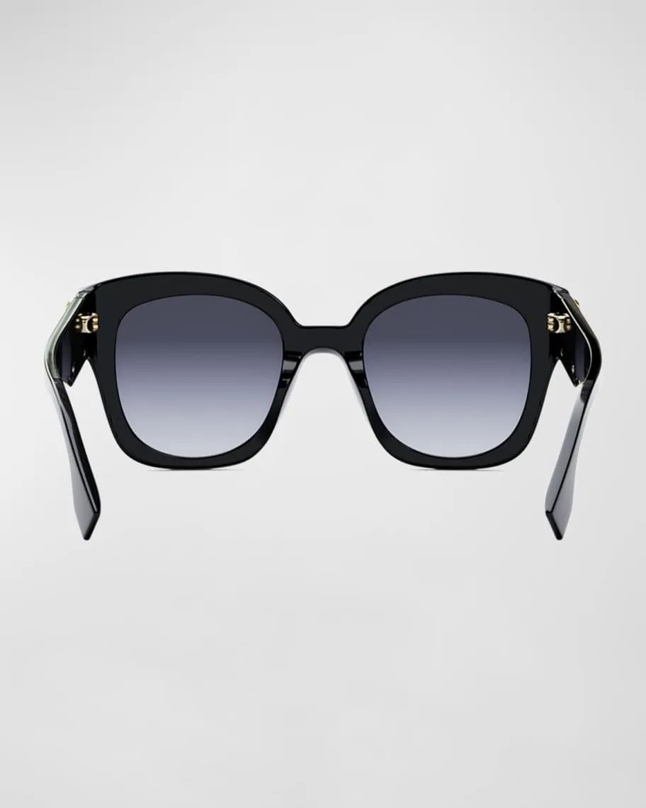 Large cat eye sunglasses in acetate with F Fendi logo