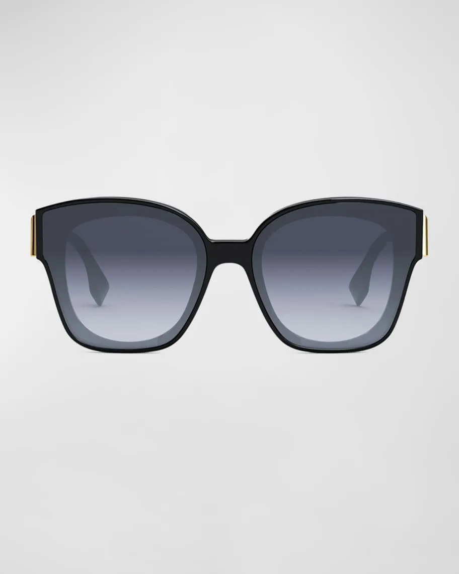 Large cat eye sunglasses in acetate with F Fendi logo