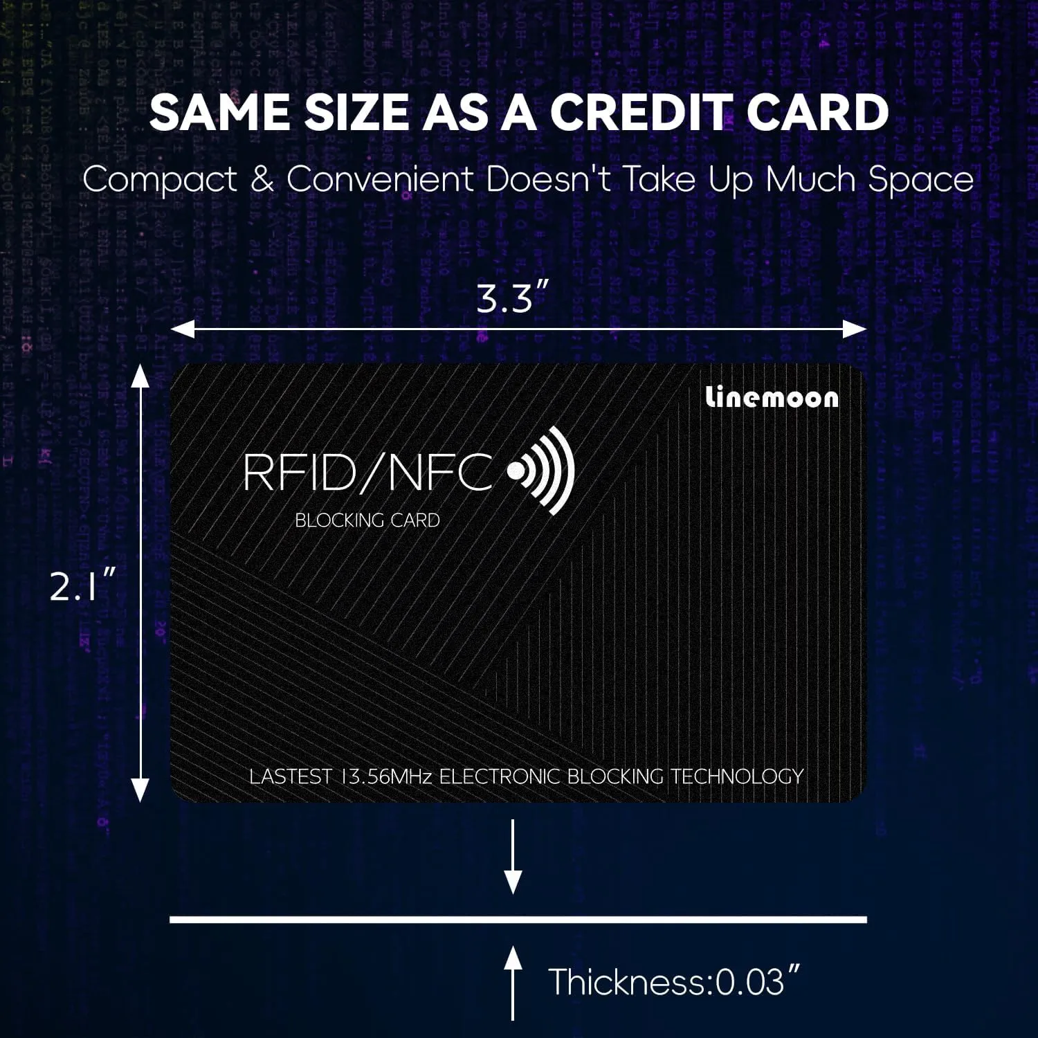 Linemoon RFID Blocking Card 5 Pack, One Card Protects Entire Wallet Purse, Contactless NFC Debit Credit Cards Protector ID ATM Cards Guard Blocker Black