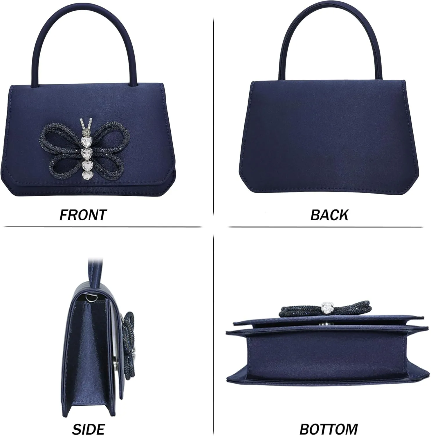 Milisente Women's Evening Bag Bridal Party Clutch Purses Cocktail Prom Handbags with Patent Leather