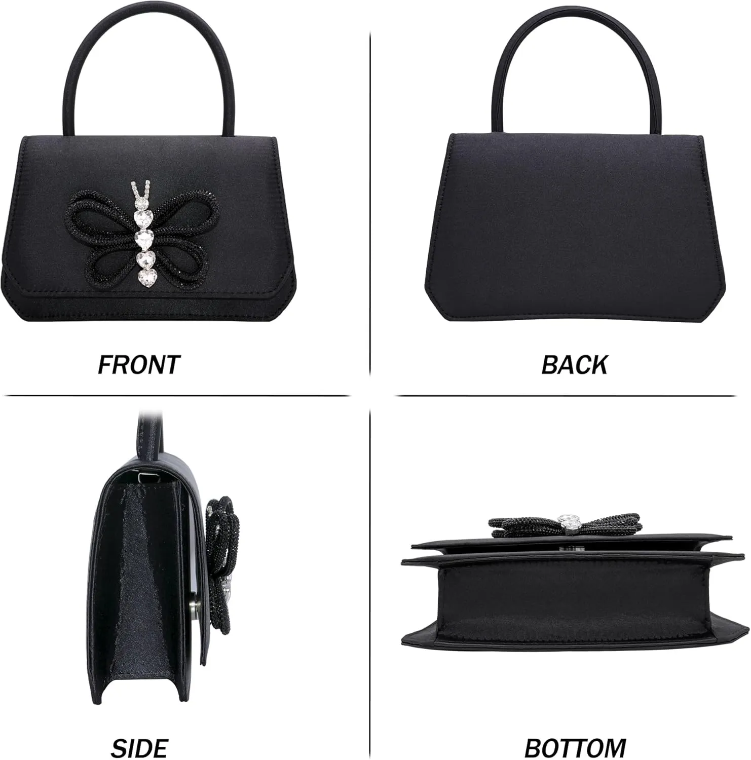 Milisente Women's Evening Bag Bridal Party Clutch Purses Cocktail Prom Handbags with Patent Leather