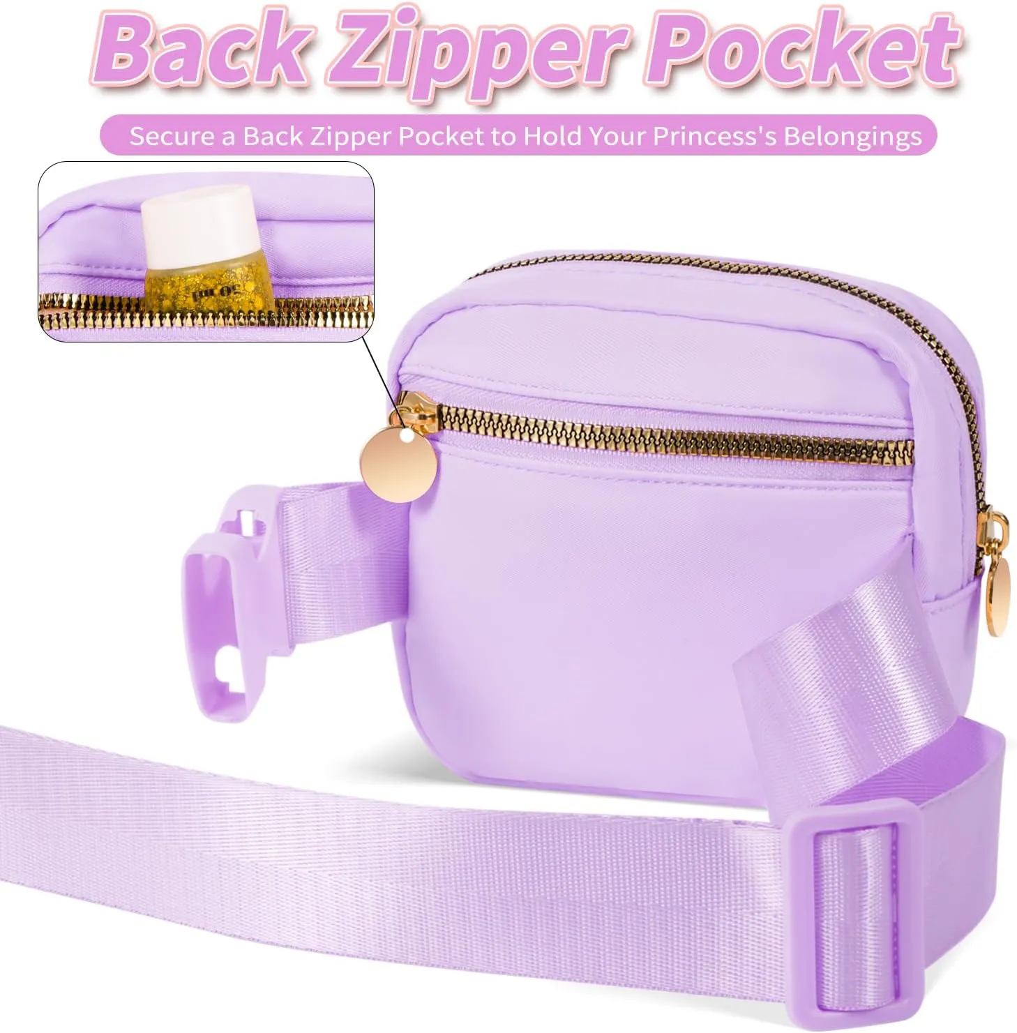 Mini Belt Bag Fanny Pack Small Crossbody Bags with Initials Cute Stuff Birthday Gifts for Teenager Girls Trendy Stuff for Teens - B,Lavender Bag