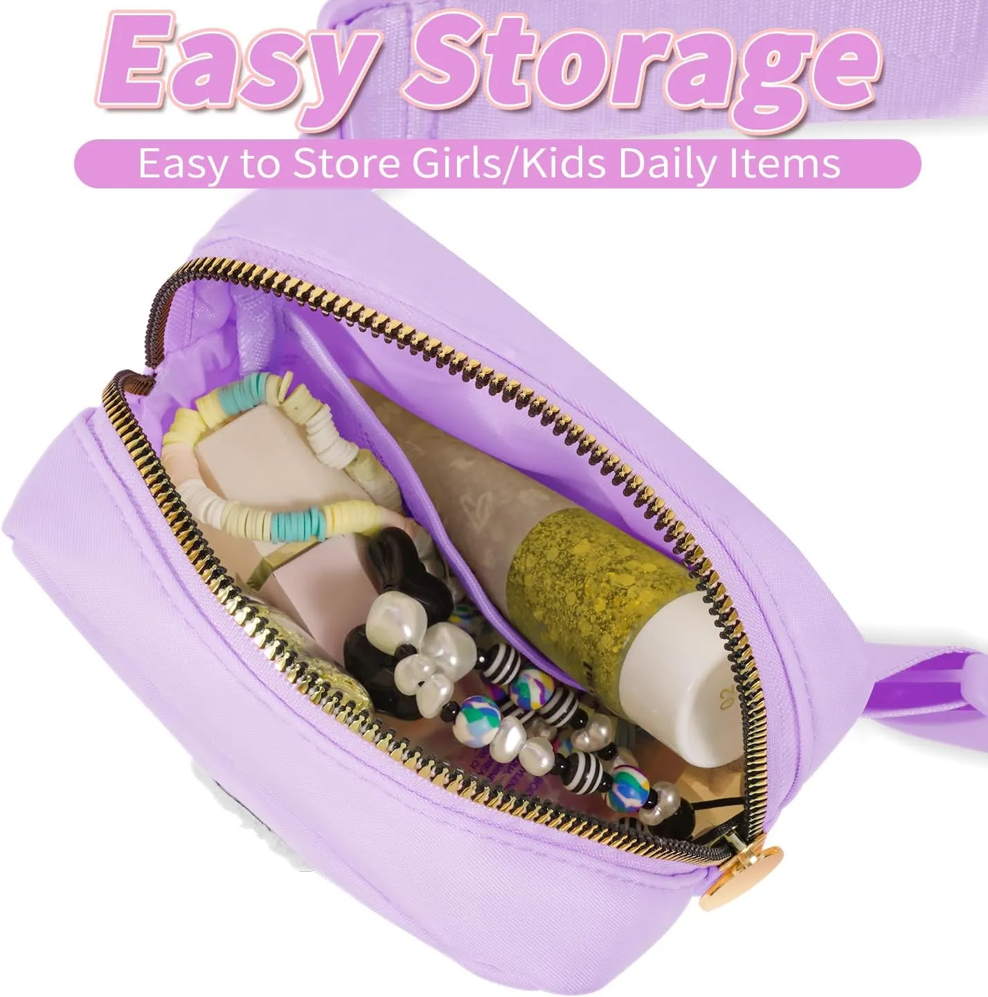 Mini Belt Bag Fanny Pack Small Crossbody Bags with Initials Cute Stuff Birthday Gifts for Teenager Girls Trendy Stuff for Teens - B,Lavender Bag