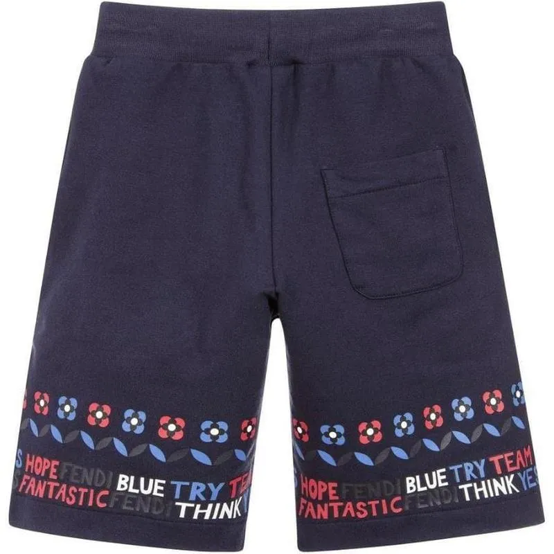 Navy Blue Bandana Print Shorts