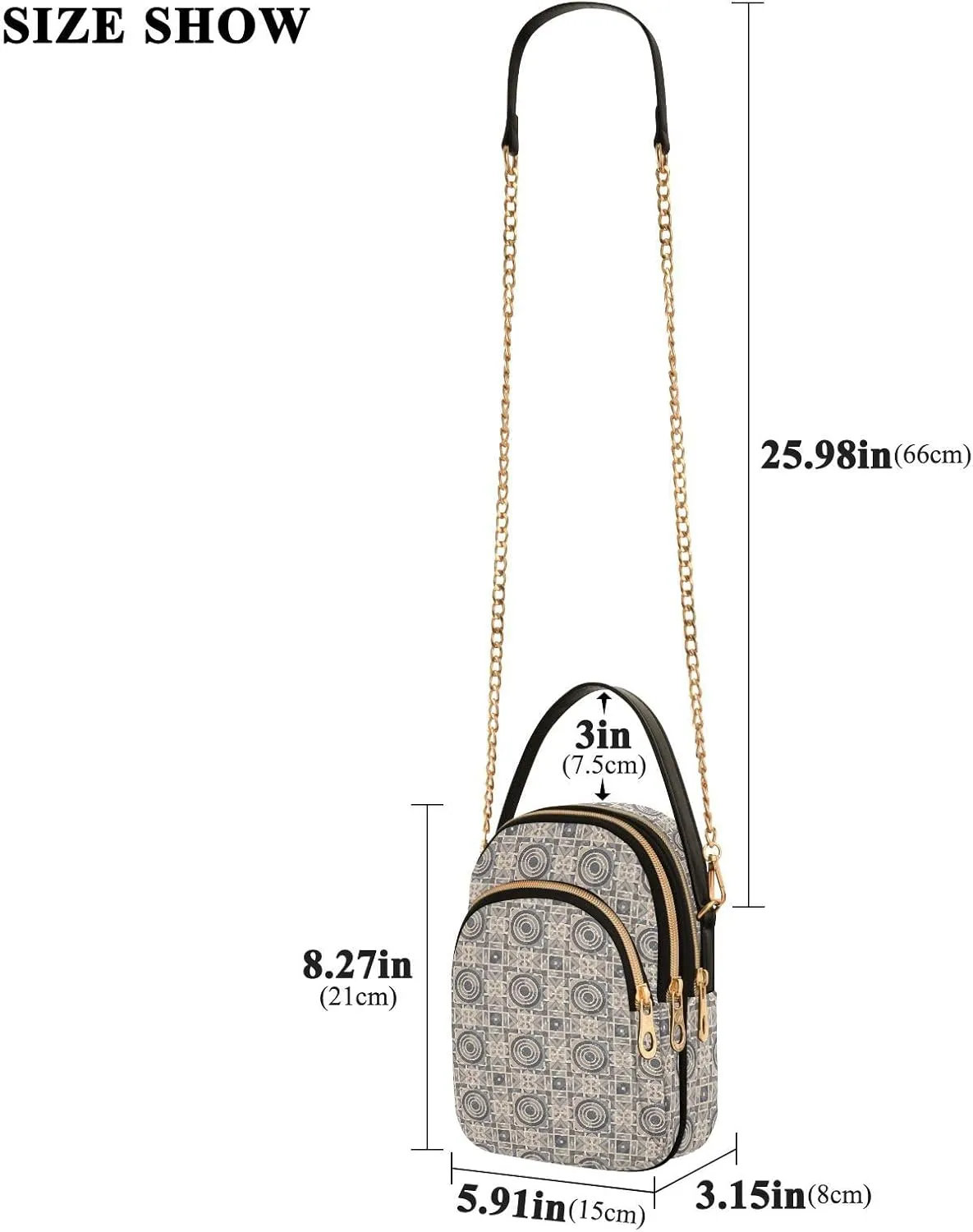 Quilted Shoulder Bag for Women with Chain Strap Leather Handle