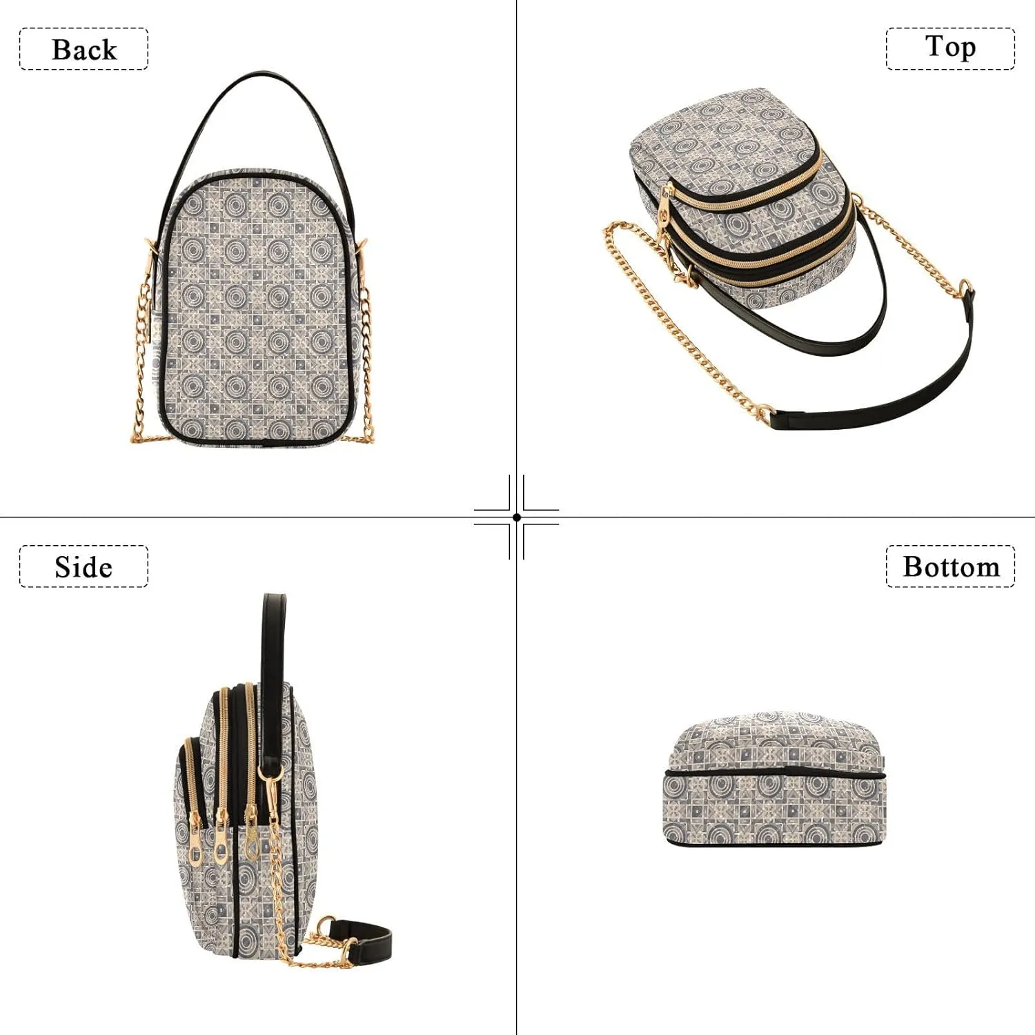 Quilted Shoulder Bag for Women with Chain Strap Leather Handle