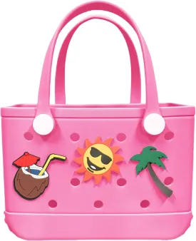 Rubber Beach Bag Rubber Tote Bag - Waterproof Tote Beach Handbag Washable Portable Travel Bag Handbag for Daily Outdoor