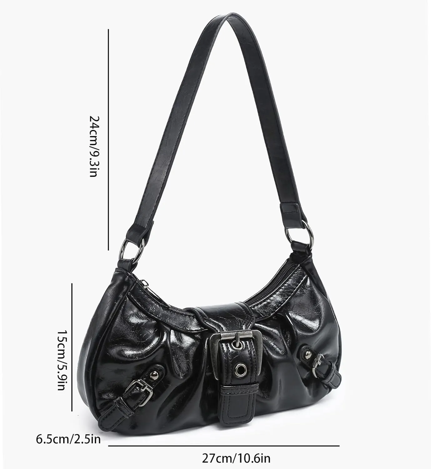 Shoulder Bag for Women Top Handle Handbag Purse Y2K Hobo Clutch Small Punk Purse Trendy