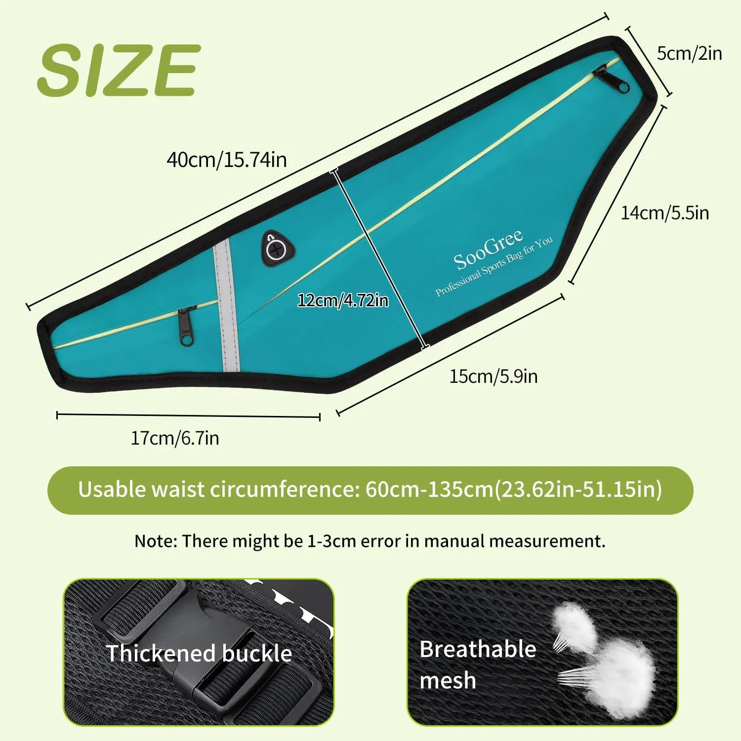 Slim Running Belt Fanny Packs for Women Men,Water Bottle Holder Hydration Fanny Pouch,Waterproof Sport Waist Pack with Reflective Strip,Runner Belt Bag for Running Cycling Camping Gym (Blue)