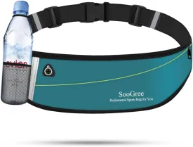 Slim Running Belt Fanny Packs for Women Men,Water Bottle Holder Hydration Fanny Pouch,Waterproof Sport Waist Pack with Reflective Strip,Runner Belt Bag for Running Cycling Camping Gym (Blue)