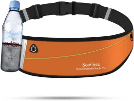 Slim Running Belt Fanny Packs for Women Men,Water Bottle Holder Hydration Fanny Pouch,Waterproof Sport Waist Pack with Reflective Strip,Runner Belt Bag for Running Cycling Camping Gym (Orange)
