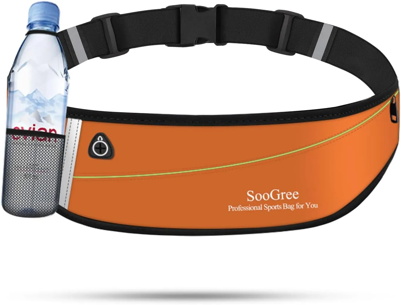Slim Running Belt Fanny Packs for Women Men,Water Bottle Holder Hydration Fanny Pouch,Waterproof Sport Waist Pack with Reflective Strip,Runner Belt Bag for Running Cycling Camping Gym (Orange)