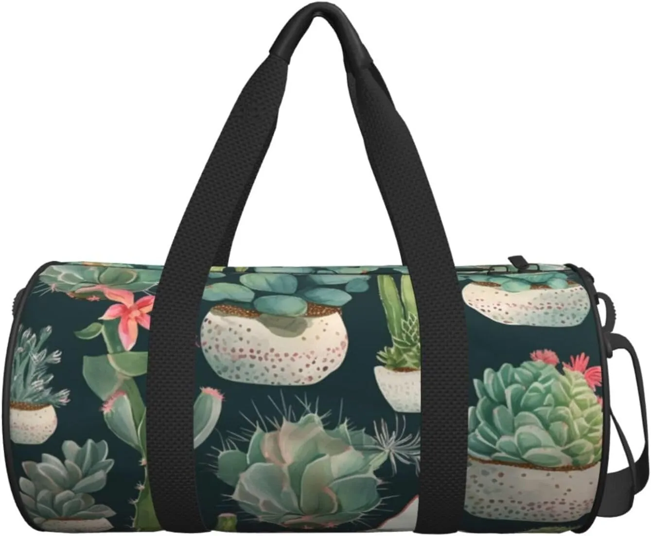 Succulent Plants and Cactus Travel Duffle Bag for Men Women Sport Gym Bag Foldable Weekender Bag Carry on Overnight Bag for Travel Swimming Basketball