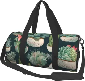 Succulent Plants and Cactus Travel Duffle Bag for Men Women Sport Gym Bag Foldable Weekender Bag Carry on Overnight Bag for Travel Swimming Basketball