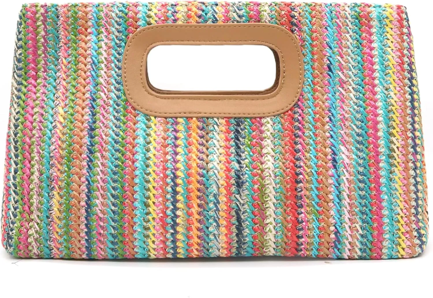 Top Handle Straw Clutch Purses for Women Summer Evening Handbag Vacation Handbags Raffia Woven Beach Bags