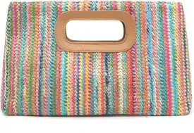 Top Handle Straw Clutch Purses for Women Summer Evening Handbag Vacation Handbags Raffia Woven Beach Bags