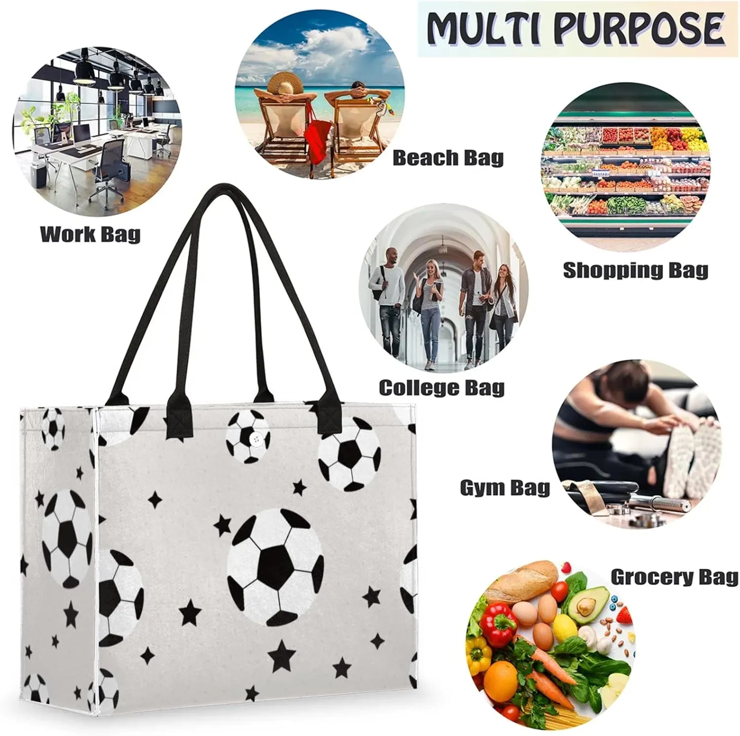 Tote Bag for Women Reusable Canvas Shoulder Bag