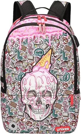 UNIKER Graffiti Backpack for School,Casual Daypack,Designer Laptop Backpack for 15.6 Inch Laptop