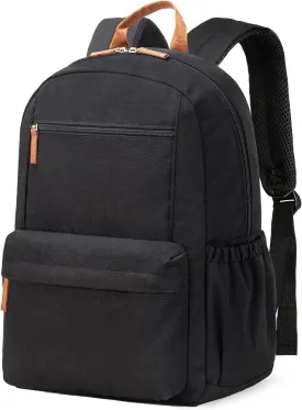 Vorspack Backpack for Men and Women - Lightweight Backpack Classical Basic Bookbag with Multi-pockets Casual Daypack for College Workplace Travel - Black